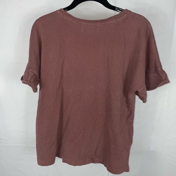 Abercrombie & Fitch Top Short Ruffle Sleeve Crewneck Pullover Boyfriend T-shirt - Picture 9 of 10